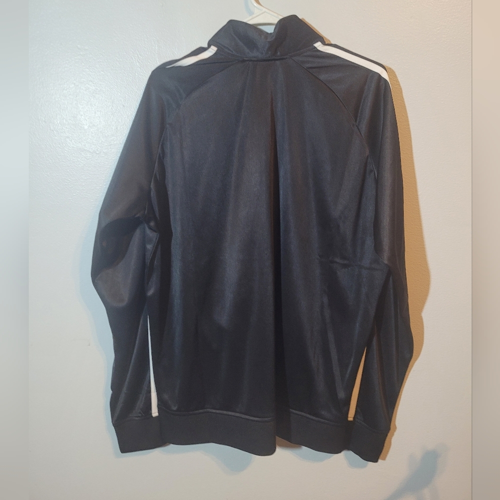 Adidas Black Track Jacket with White Stripes. - Picture 10 of 12